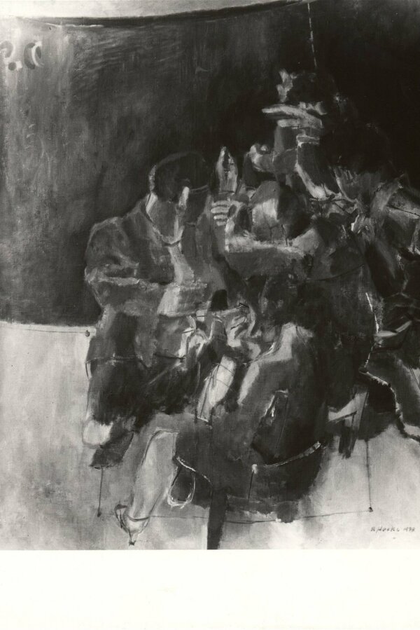 Rudolf Hocke, Mezi Lidmi, 1978, olej na plátně, 145×125